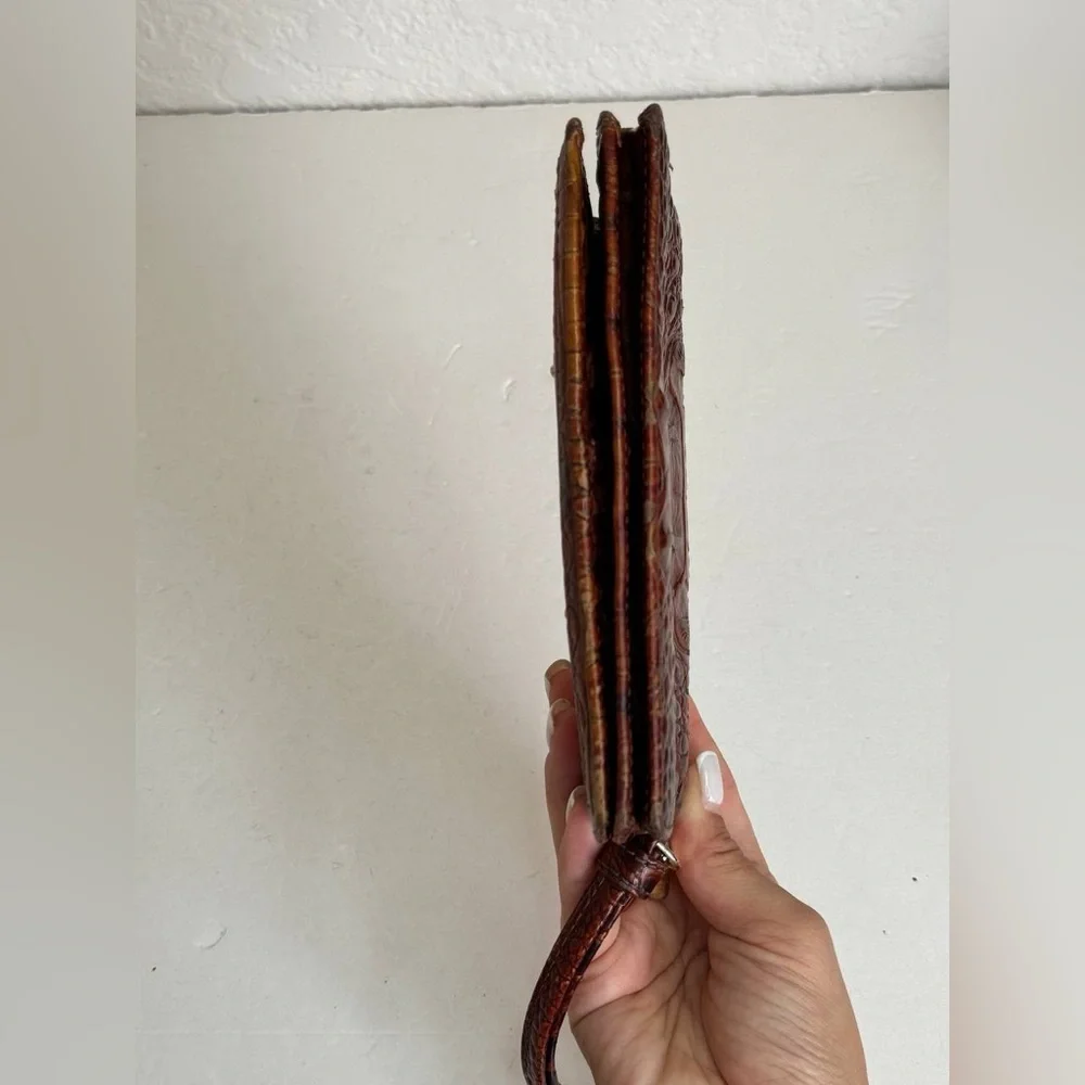 Brahmin Pink and Brown Croc-Embossed Wallet - Picture 5 of 9